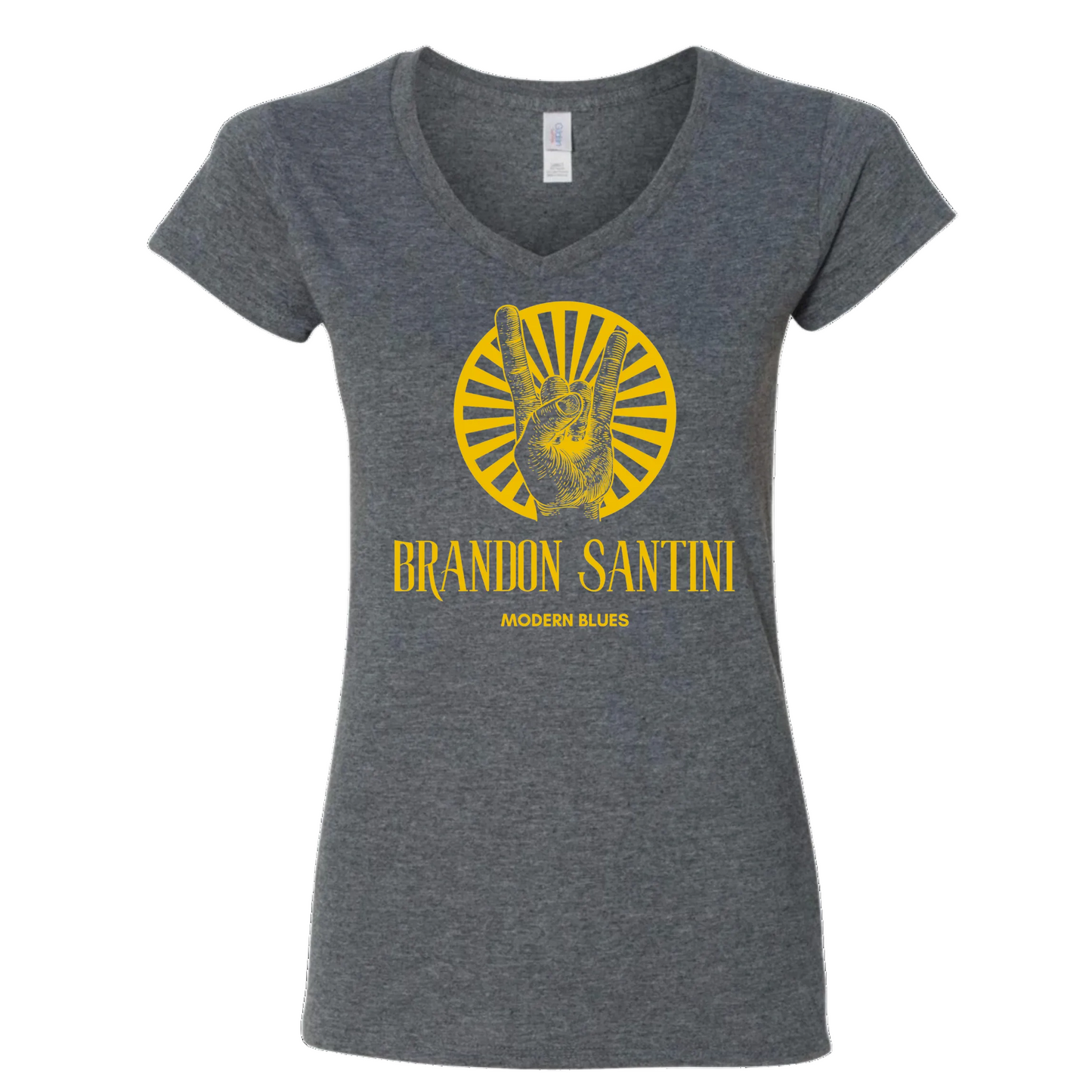 Short Sleeve Women's "Modern Blues" V-Neck Shirt