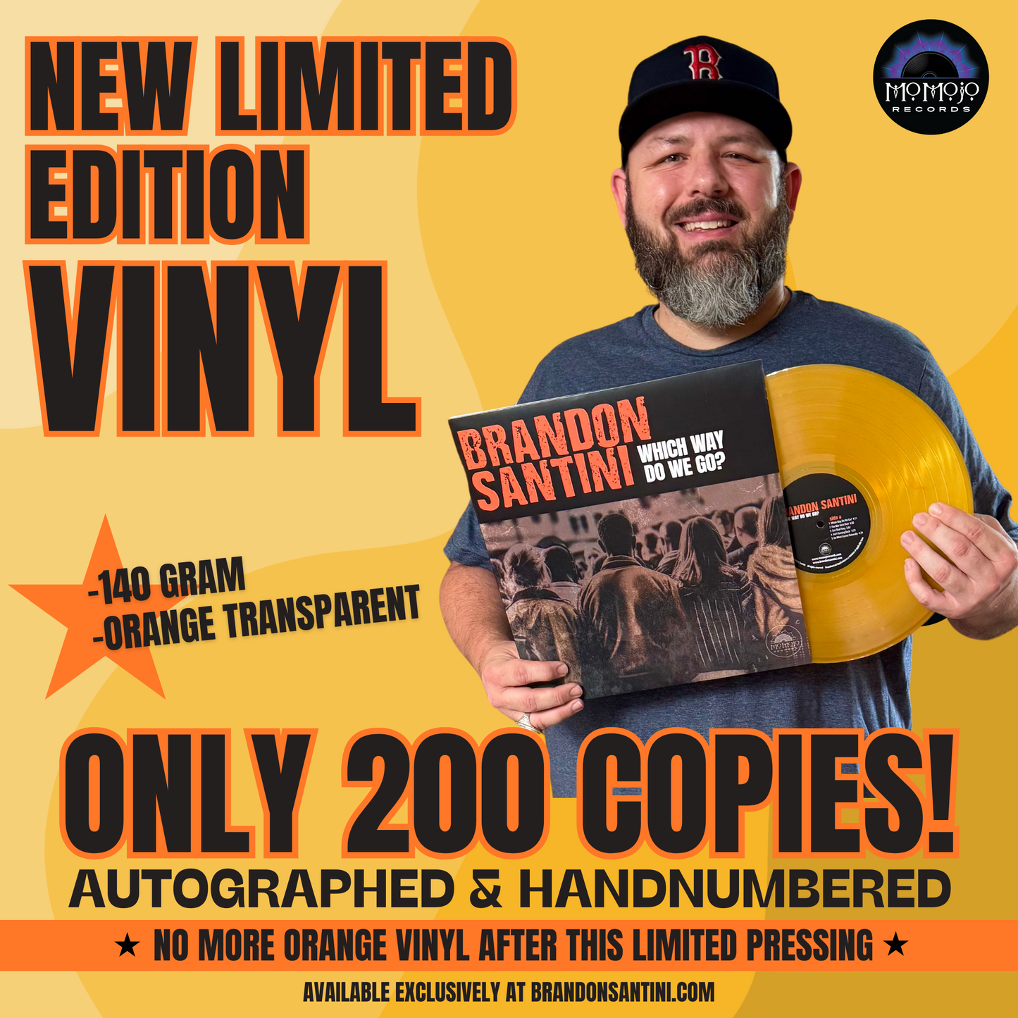"Which Way Do We Go?" LIMITED EDITION VINYL - Signed & Numbered Orange Transparent
